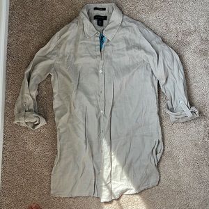 NWT Tahari Button-down Linen Tunic